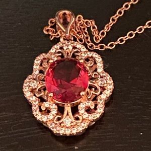 Rose Gold Ruby Pendant